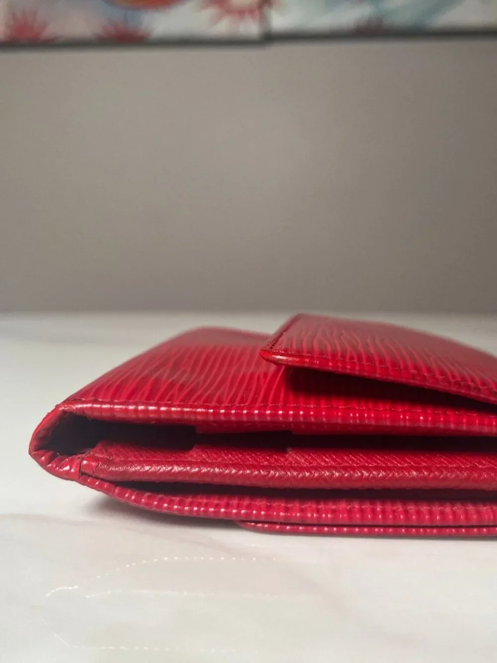 Louis Vuitton Red Epi Elise Trifold Wallet - Picture 8 of 14